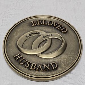 Batesville Beloved Husband Life Stories Keepsake Brass Magnetic Casket Medallion